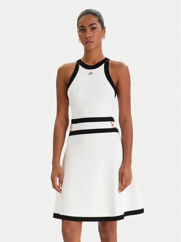 Karl Lagerfeld KARL LAGERFELD Džemper haljina B1W13004 Bijela Regular Fit