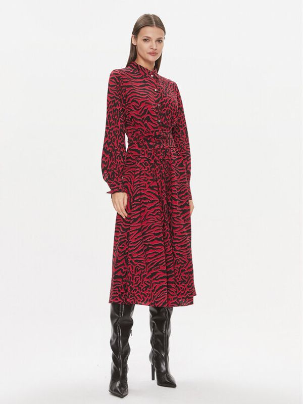 KARL LAGERFELD KARL LAGERFELD Haljina košulja 240W1300 Tamnocrvena Regular Fit