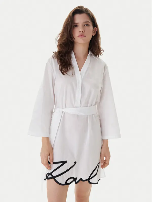 Karl Lagerfeld KARL LAGERFELD Haljina za plažu A2W46075 Bijela Regular Fit