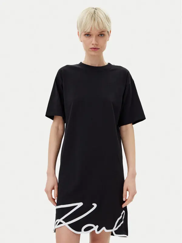 Karl Lagerfeld KARL LAGERFELD Haljina za svaki dan A1W13001 Crna Regular Fit