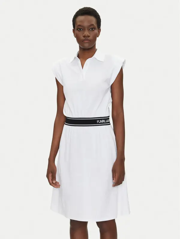 Karl Lagerfeld KARL LAGERFELD Haljina za svaki dan A2W13038 Bijela Regular Fit