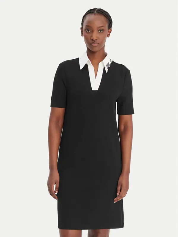 Karl Lagerfeld KARL LAGERFELD Haljina za svaki dan B1W13029 Crna Regular Fit