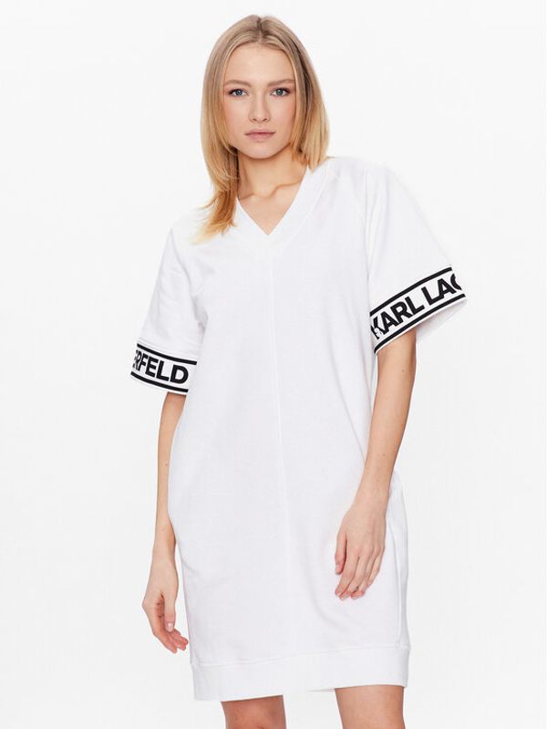 KARL LAGERFELD KARL LAGERFELD Haljina za svaki dan Logo 225W1356 Bijela Relaxed Fit