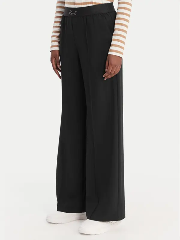 Karl Lagerfeld KARL LAGERFELD Hlače B1W10014 Crna Relaxed Fit