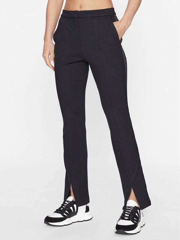 KARL LAGERFELD KARL LAGERFELD Hlače Jacquard Punto 235W1000 Crna Regular Fit