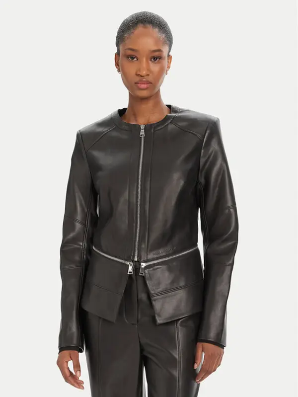 Karl Lagerfeld KARL LAGERFELD Jakna od imitacije kože A3W14050 Crna Slim Fit