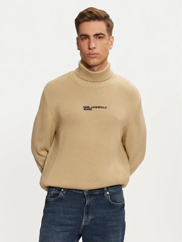 Karl Lagerfeld Jeans Karl Lagerfeld Jeans Dolčevita 246D2000 Bež Regular Fit