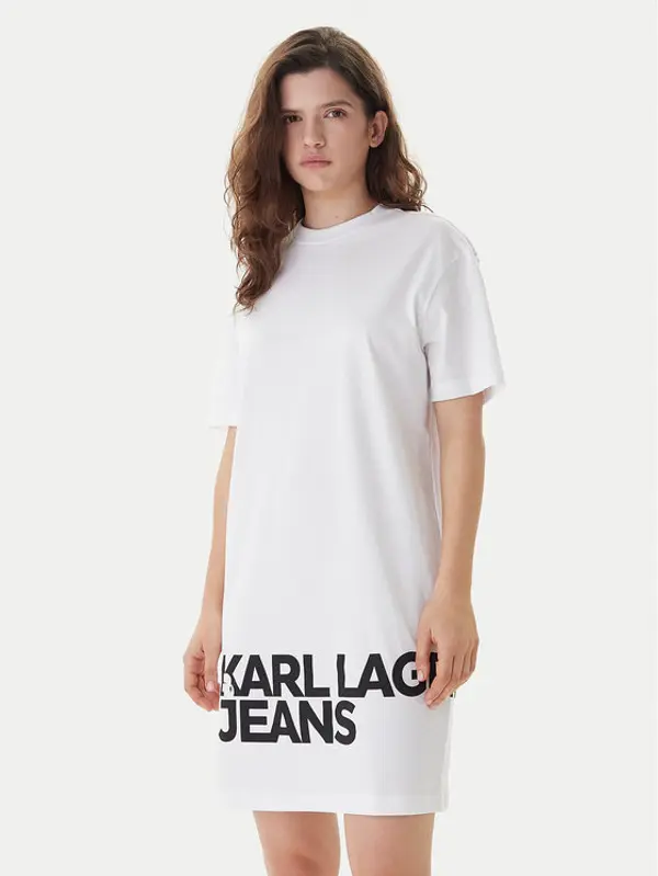 Karl Lagerfeld Jeans Karl Lagerfeld Jeans Haljina za svaki dan B1W13054 Bijela Regular Fit