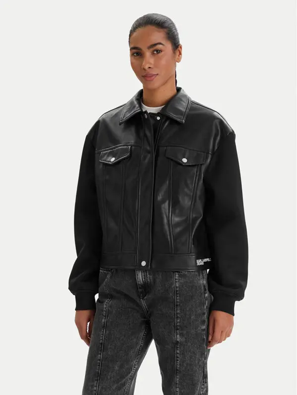 Karl Lagerfeld Jeans Karl Lagerfeld Jeans Jakna od imitacije kože B1W15027 Crna Regular Fit
