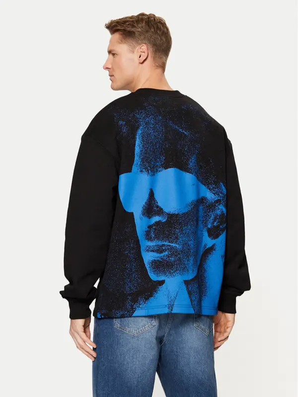 Karl Lagerfeld Jeans Karl Lagerfeld Jeans Majica dugih rukava A1M20070 Crna Relaxed Fit