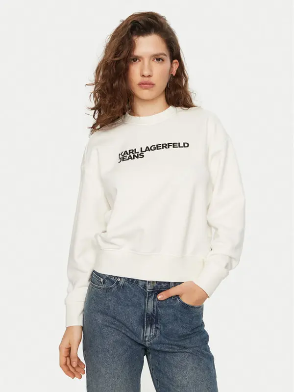 Karl Lagerfeld Jeans Karl Lagerfeld Jeans Majica dugih rukava A1W20005 Bijela Regular Fit