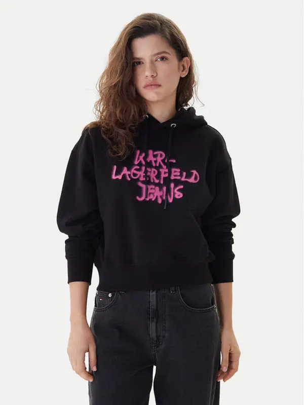 Karl Lagerfeld Jeans Karl Lagerfeld Jeans Majica dugih rukava B1W20039 Crna Regular Fit