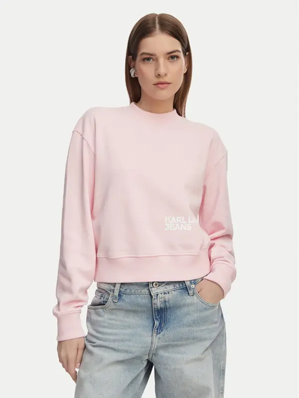 Karl Lagerfeld Jeans Karl Lagerfeld Jeans Majica dugih rukava B2W20039 Svijetlo roza Regular Fit