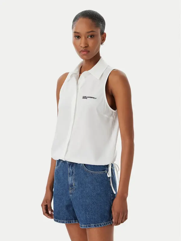 Karl Lagerfeld Jeans Karl Lagerfeld Jeans Prsluk B2W11020 Bijela Regular Fit