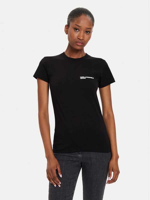 Karl Lagerfeld Jeans Karl Lagerfeld Jeans T-shirt 241J1700 Crna Slim Fit