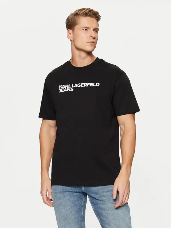 Karl Lagerfeld Jeans Karl Lagerfeld Jeans T-shirt A1M17002 Crna Regular Fit