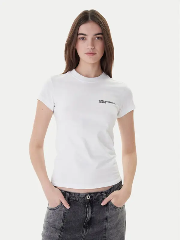 Karl Lagerfeld Jeans Karl Lagerfeld Jeans T-shirt A1W17004 Bijela Slim Fit