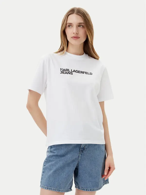 Karl Lagerfeld Jeans Karl Lagerfeld Jeans T-shirt A1W17005 Bijela Relaxed Fit