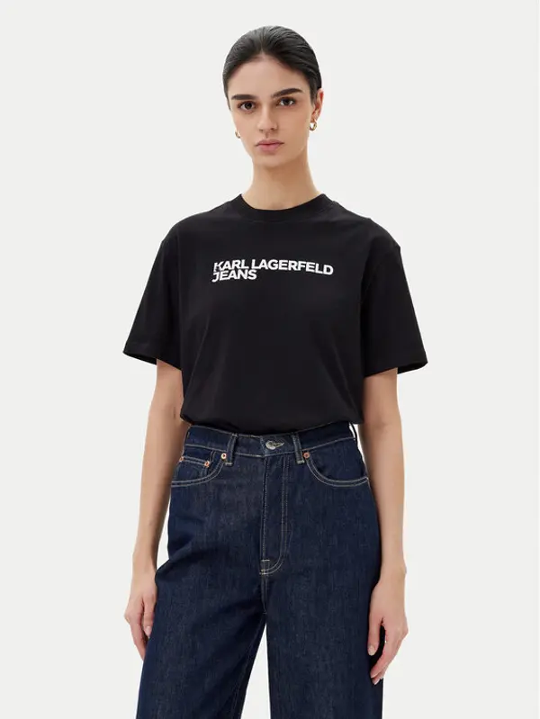 Karl Lagerfeld Jeans Karl Lagerfeld Jeans T-shirt A1W17005 Crna Relaxed Fit