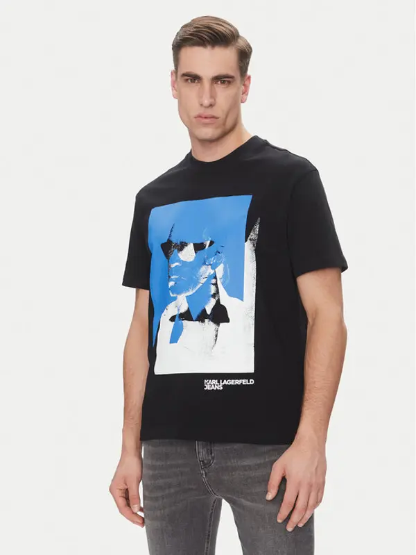 Karl Lagerfeld Jeans Karl Lagerfeld Jeans T-shirt A2M17036 Crna Regular Fit