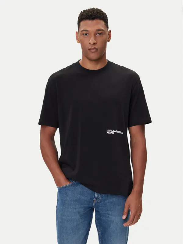 Karl Lagerfeld Jeans Karl Lagerfeld Jeans T-shirt A4M17030 Crna Relaxed Fit