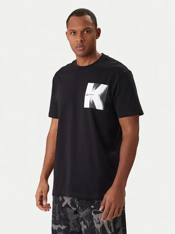 Karl Lagerfeld Jeans Karl Lagerfeld Jeans T-shirt B1M17066 Crna Regular Fit