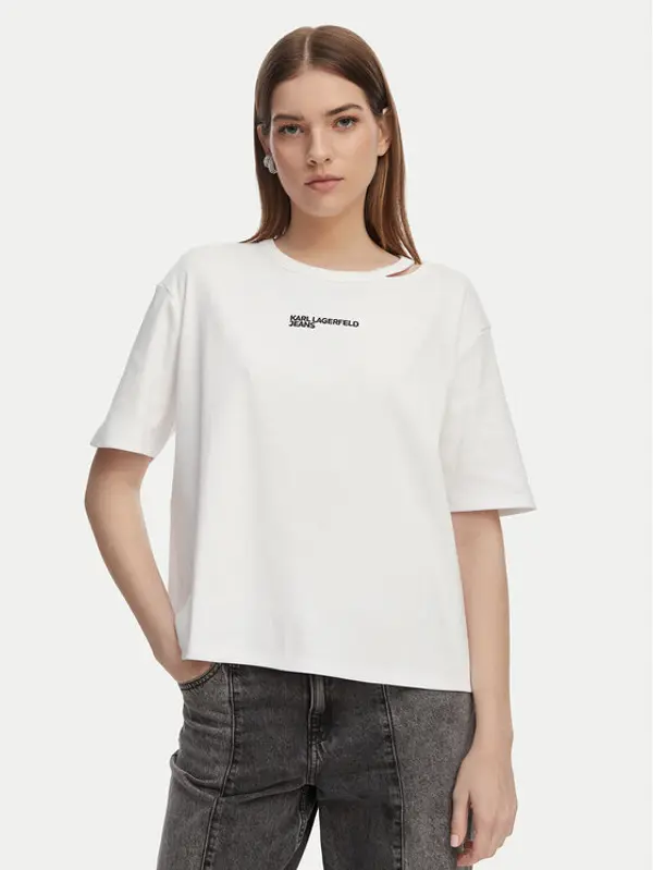 Karl Lagerfeld Jeans Karl Lagerfeld Jeans T-shirt B2W17077 Bijela Regular Fit