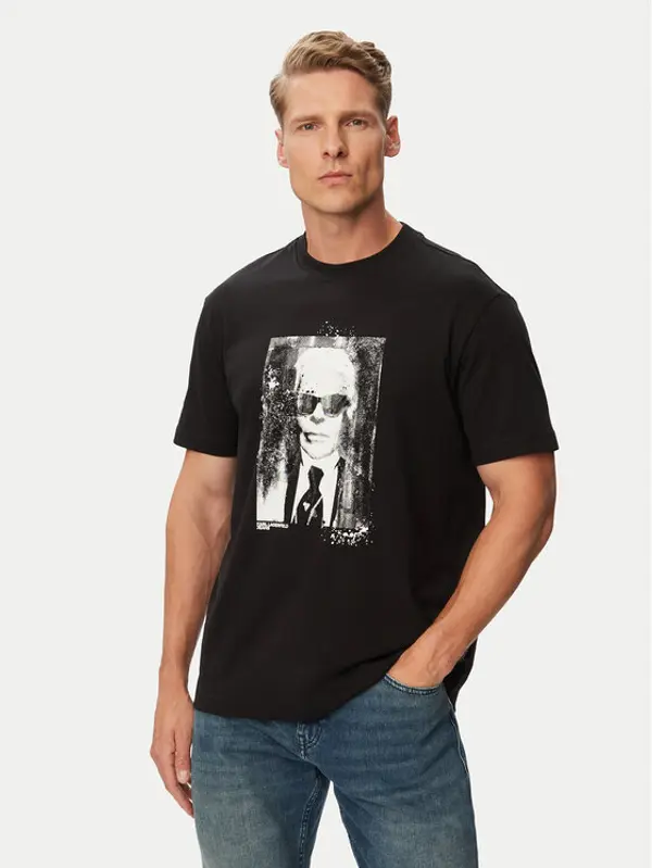 Karl Lagerfeld Jeans Karl Lagerfeld Jeans T-shirt B3M17006 Crna Regular Fit