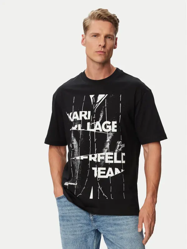 Karl Lagerfeld Jeans Karl Lagerfeld Jeans T-shirt B3M17034 Crna Relaxed Fit