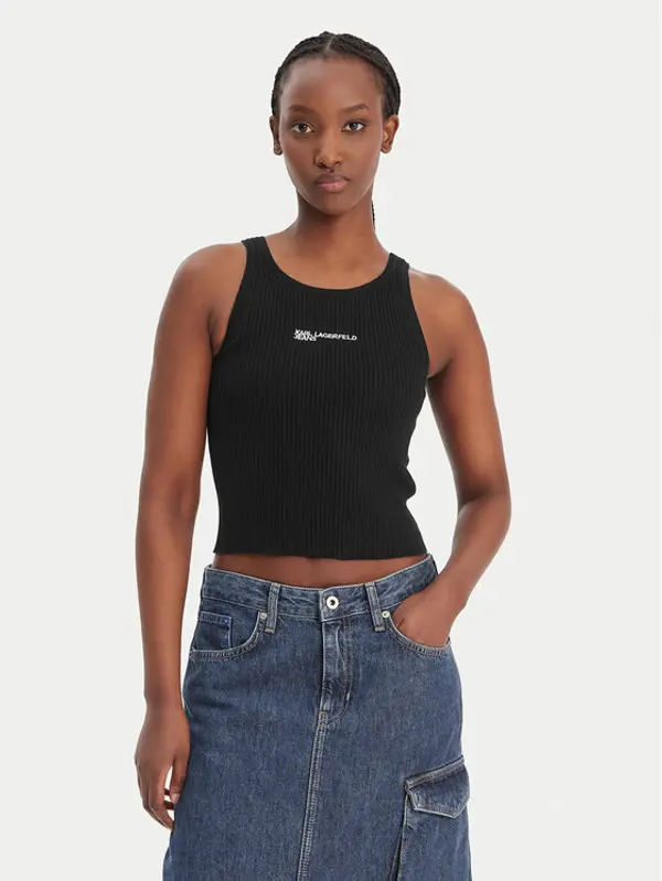 Karl Lagerfeld Jeans Karl Lagerfeld Jeans Top B1W18024 Crna Slim Fit