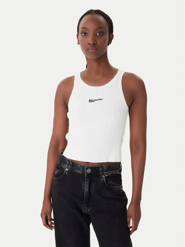Karl Lagerfeld Jeans Karl Lagerfeld Jeans Top B1W18024 Écru Slim Fit
