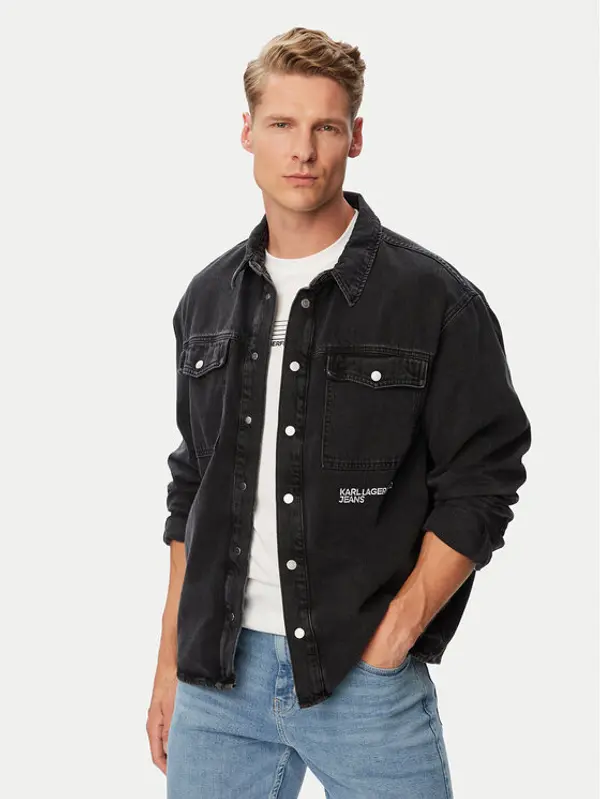 Karl Lagerfeld Jeans Karl Lagerfeld Jeans Traper jakna B3M16005 Crna Regular Fit