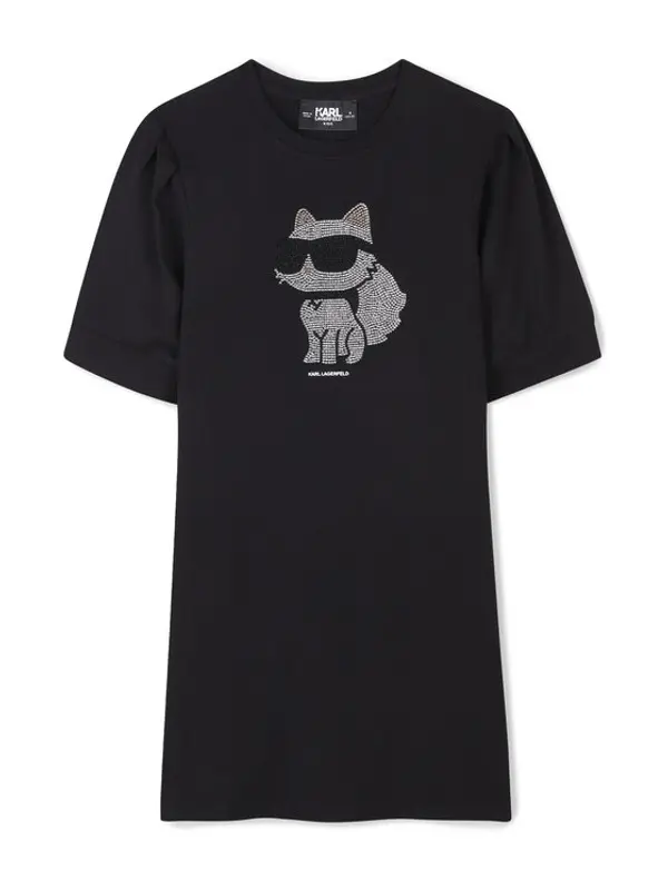 Karl Lagerfeld Kids Karl Lagerfeld Kids Haljina za svaki dan Z30458 M Crna Regular Fit