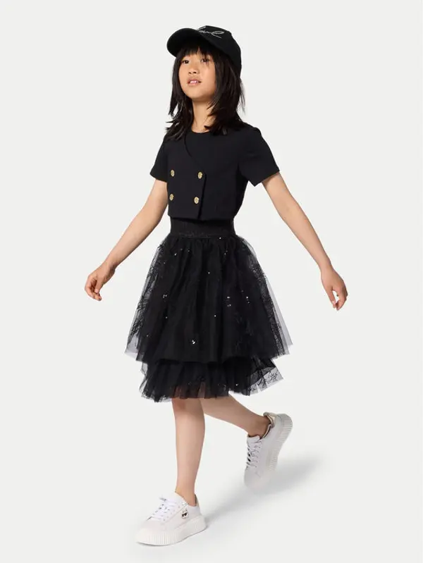 Karl Lagerfeld Kids Karl Lagerfeld Kids Haljina za svaki dan Z31142 S Crna Regular Fit
