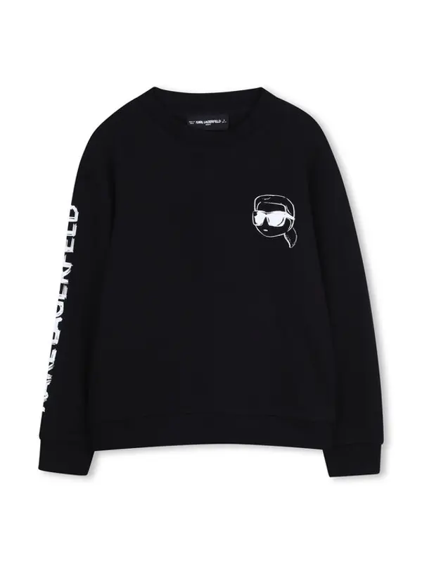 Karl Lagerfeld Kids Karl Lagerfeld Kids Majica dugih rukava Z31088 Crna Regular Fit