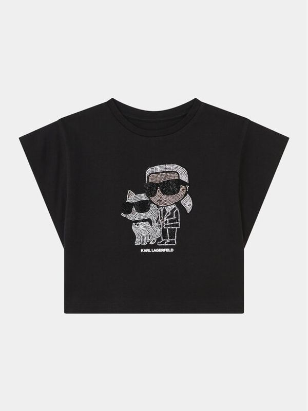 Karl Lagerfeld Kids Karl Lagerfeld Kids Majica Z30113 D Crna Regular Fit