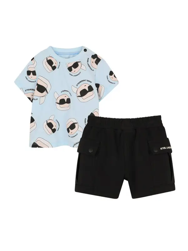 Karl Lagerfeld Kids Karl Lagerfeld Kids Set majica i hlače Z31070 S Šarena Regular Fit