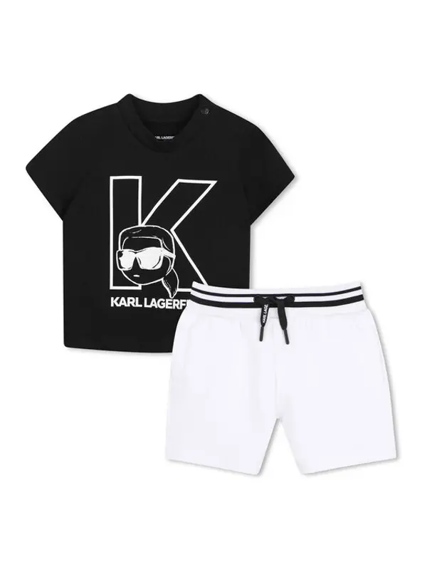Karl Lagerfeld Kids Karl Lagerfeld Kids Set majica i hlače Z31074 Crna Regular Fit