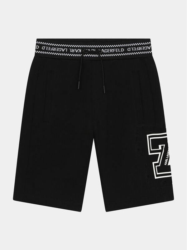 Karl Lagerfeld Kids Karl Lagerfeld Kids Sportske kratke hlače Z30026 S Crna Regular Fit