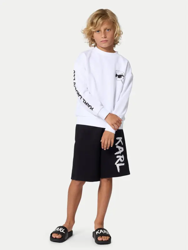 Karl Lagerfeld Kids Karl Lagerfeld Kids Sportske kratke hlače Z31082 S Crna Loose Fit