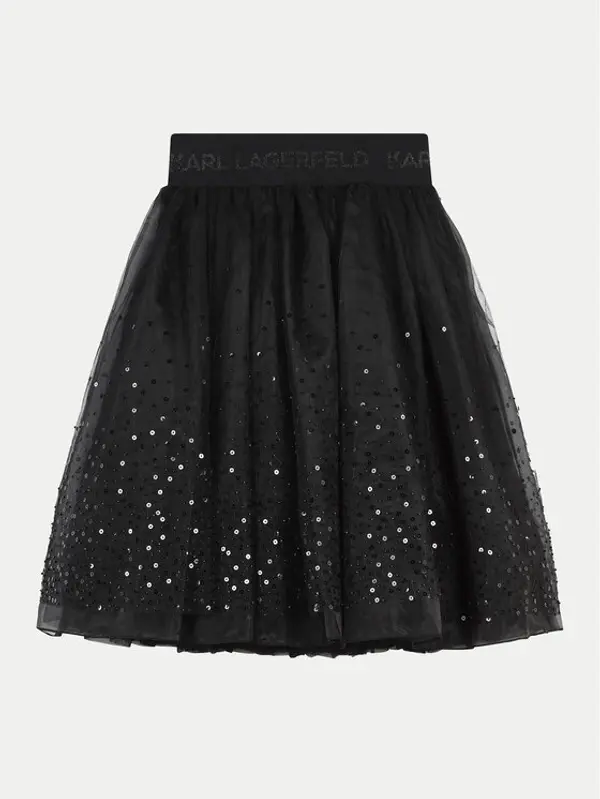 Karl Lagerfeld Kids Karl Lagerfeld Kids suknja od tila Z30199 D Crna Regular Fit