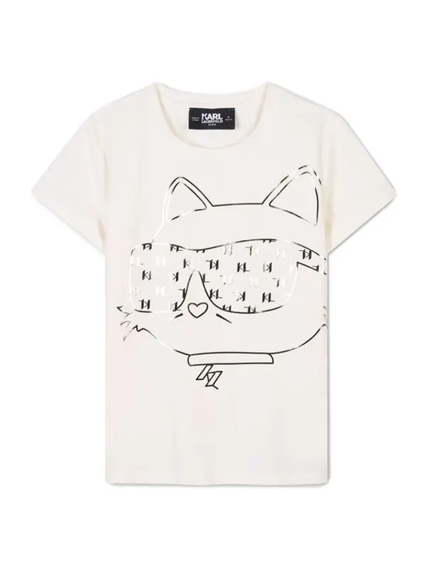 Karl Lagerfeld Kids Karl Lagerfeld Kids T-shirt Z30447 D Écru Regular Fit