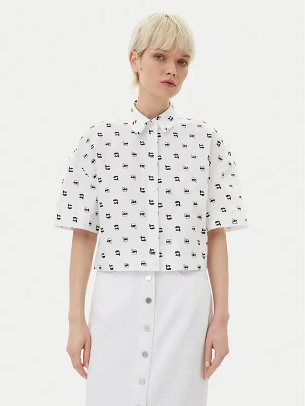 Karl Lagerfeld KARL LAGERFELD Košulja A2W11033 Bijela Relaxed Fit