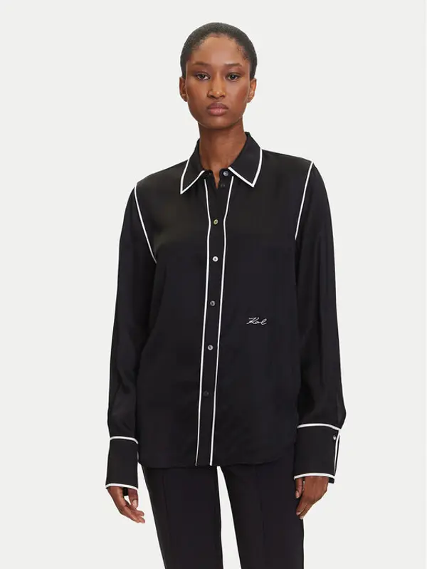 Karl Lagerfeld KARL LAGERFELD Košulja A3W11012 Crna Regular Fit