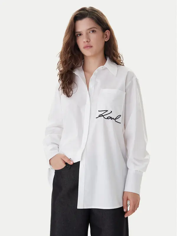 Karl Lagerfeld KARL LAGERFELD Košulja B1W11013 Bijela Relaxed Fit