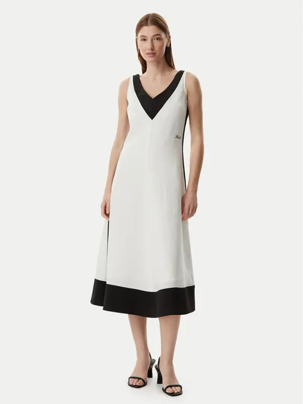 Karl Lagerfeld KARL LAGERFELD Ljetna haljina B2W13026 Krem Regular Fit