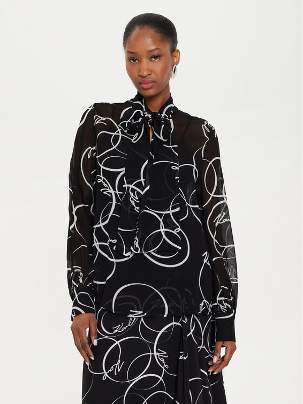 KARL LAGERFELD KARL LAGERFELD Majica 245W1604 Crna Regular Fit