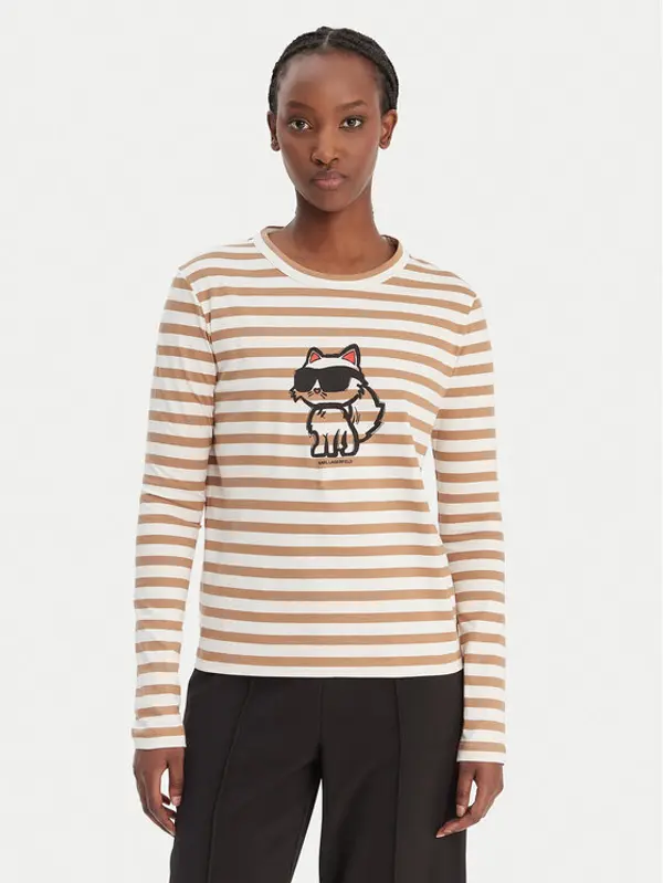 Karl Lagerfeld KARL LAGERFELD Majica A1W17137 Bež Regular Fit