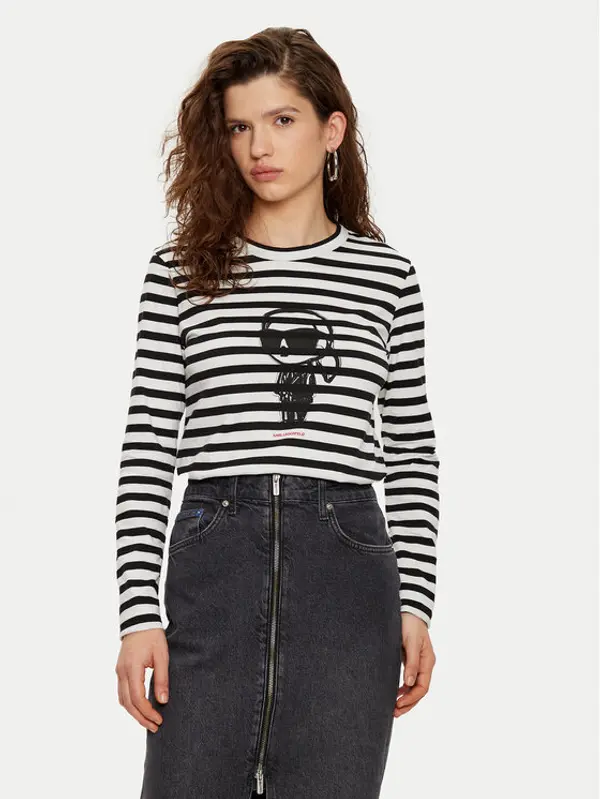 Karl Lagerfeld KARL LAGERFELD Majica A1W17137 Crna Regular Fit