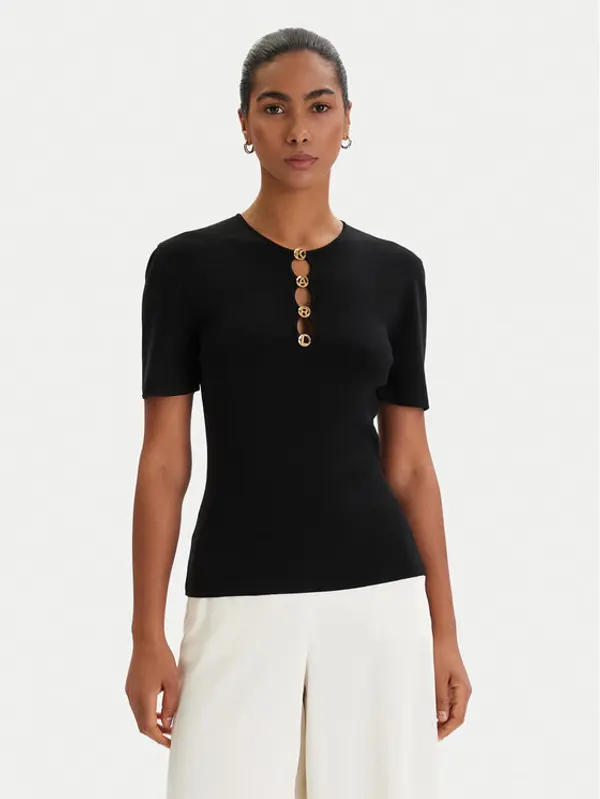 Karl Lagerfeld KARL LAGERFELD Majica B1W18014 Crna Slim Fit